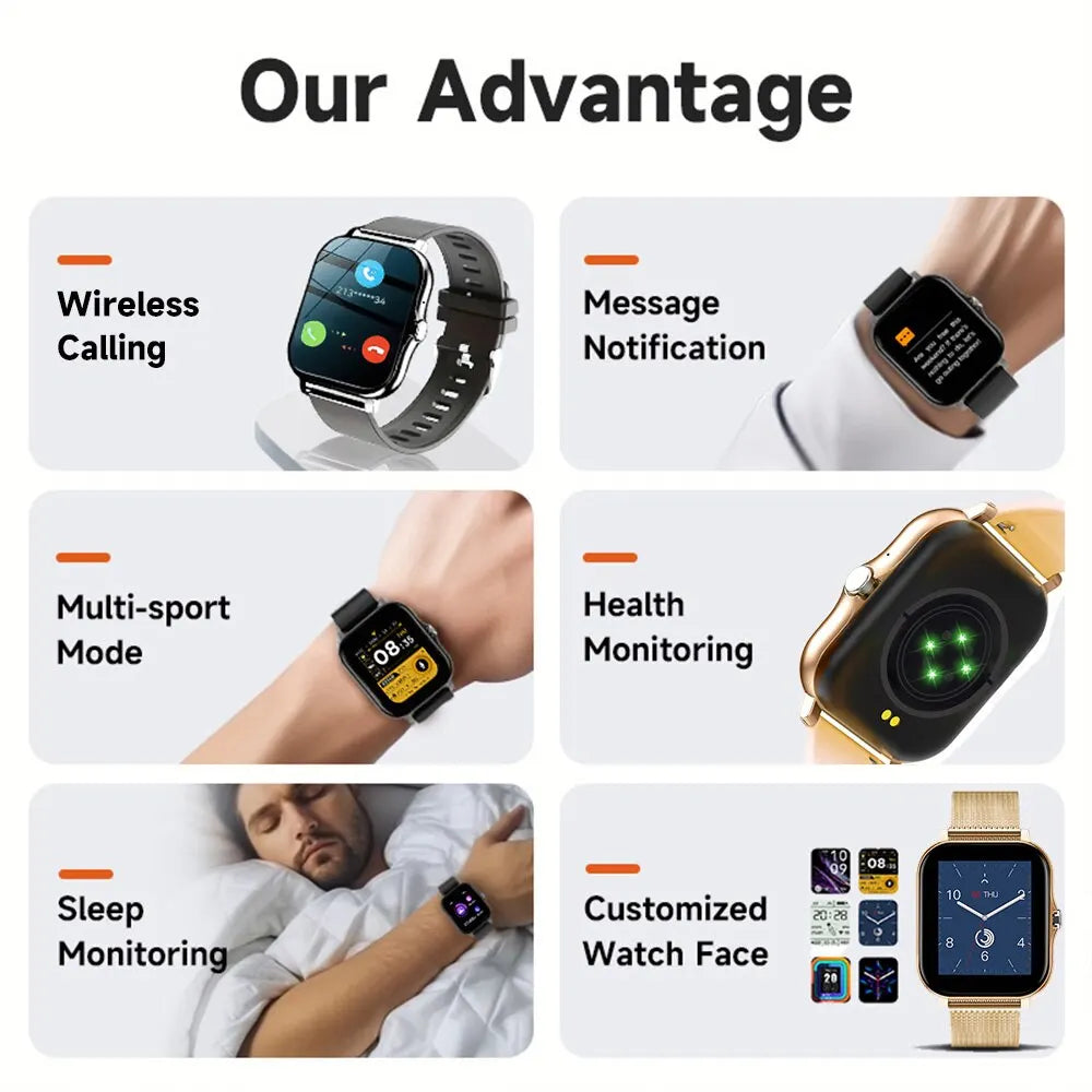 New Smartwatch 1.44-Inch Color Screen Full Touch Custom Dial Smartwatch Bluetooth Talking Fashion Smartwatch Men'S and Women'S