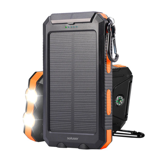 20000Mah Power Bank Waterproof Solar Powerbank External Battery Fast Mobile Phone Charger for Samsung Iphone Xiaomi Poverbank
