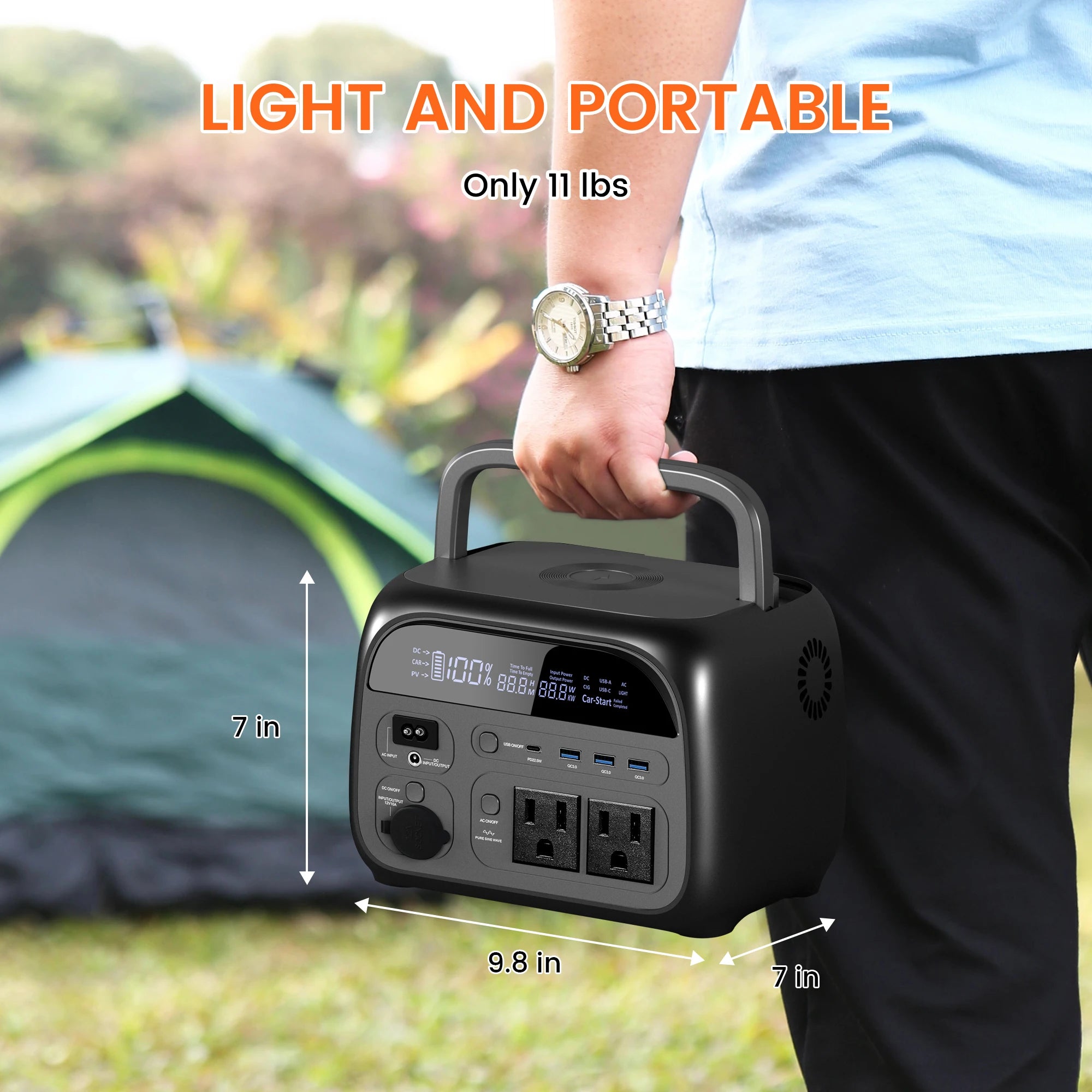 AP400 345WH 500W Portable Power Station 108000Mah Camping Lifepo4 Powerbank Portable Backup Generator UPS Home RV