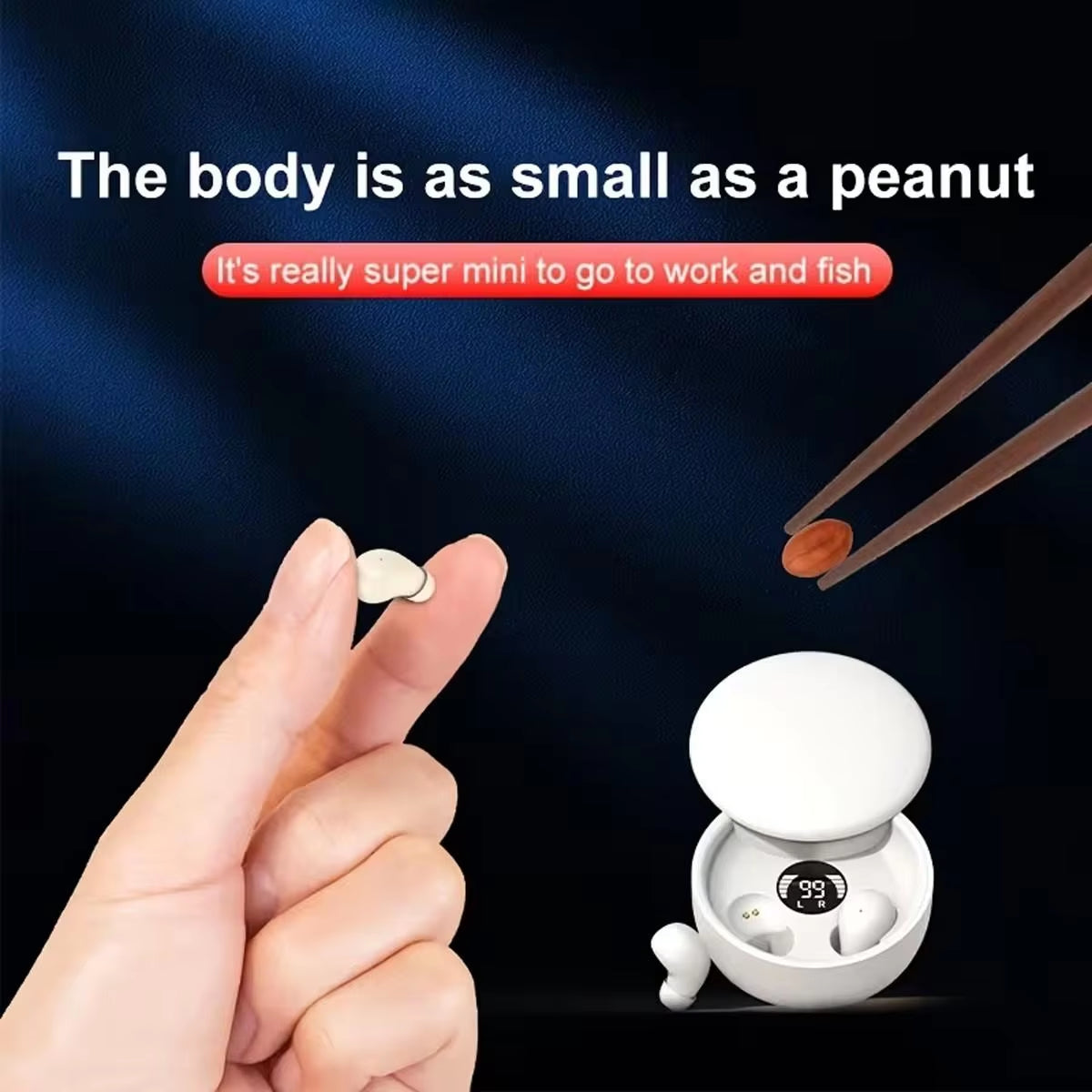 SK26 - Low-Profile Miniature Compact Hidden Earphones, Small Headphones, Wireless Headphones, Bluetooth Headphones